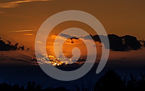 The last rays of the sun after sunset