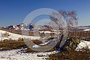 Last snow at South Ural mountains