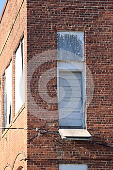 `The last step`s a doozy`: Brick building with second floor door to nowhereoor to nowhere