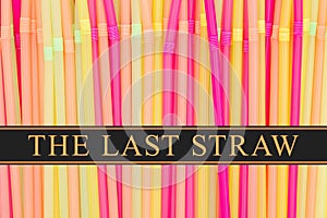 The Last Straw message with multi colored plastic straws