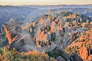 Last Sunight on Pinnacles National Park, California, USA