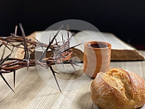 The last Supper, Communion, Wine and Bread,