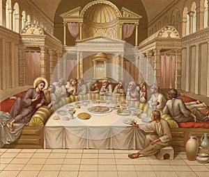 The Last Supper. Jesus Christ with the apostles.