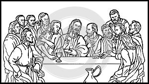 Last supper of Jesus disciples photo