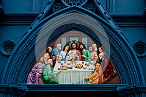 Last Supper. Jesus and His apostles. photo