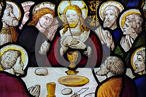 The Last Supper in stained glass