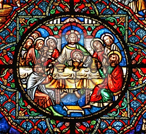 Last Supper stained glass window
