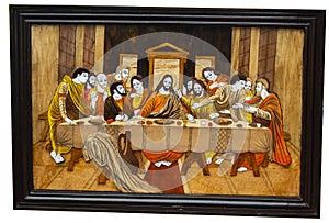 Last Supper Wood Carved Wall Frame