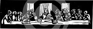 Last Supper Woodcut