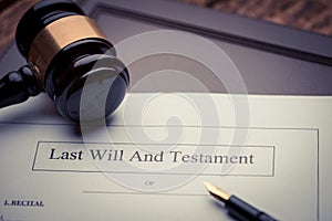 Last Will and testament document