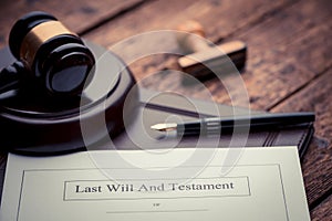 Last Will and testament document