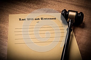 Last Will And Testament Document On Desk