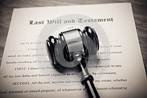 Last Will And Testament Document On Desk