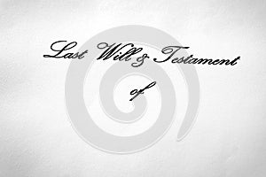 Last Will and Testament Document Gift Giving Devise