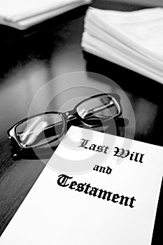 Last Will and Testament Estate Planning Documents on Desk