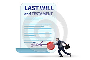 Last will and testament legal concept