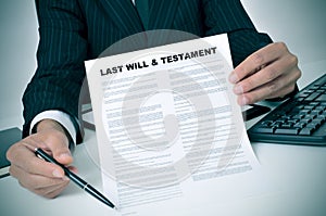 Last will and testament photo