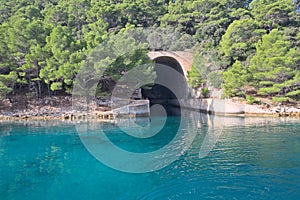 Lastovo , Croatia. Bunker for submarines.