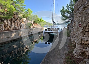 Lastovo , Croatia. Bunker for submarines.