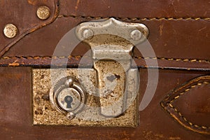 Latch of old suitcase