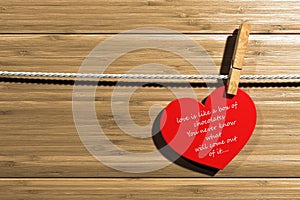 Latched Heart Shape Front Wood Background