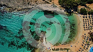 Latchi Adams Beache in Nissi beach in Ayia Napa. Aerial view.