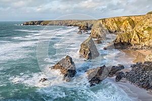 Late Afernoon in December, Bedruthan Steps, Cornwall