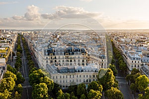 Late afternoon 16th arrondissement rooftops, Paris, France