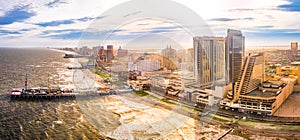 Late afternoon aerial panorama of Atlantic City