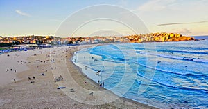 Late Afternoon Autumn Day at Yellow Sand Bondi Beach, Sydney, NSW, Australia