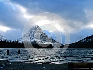 Sinopah Mountain, Two Medicine Lake photo