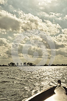 Late afternoon on lake Bovenwijde, Giethoorn, Netherlands