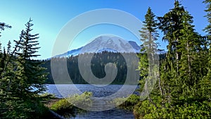 Late afternoon at reflection lake in mt rainier national park