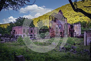 Late Afternoon of the Ruins of an Old Lumber Mill Over One Hundred Years Old, in Late Afternoon