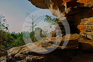 Late Afternoon Sun Illuminating A Rock Outcrop in Australia