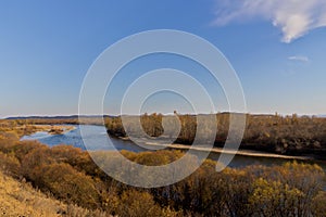 Late autumn at grassland photo