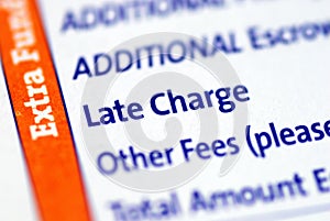 Late Charge item in a mortgage paymen