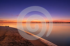 Sunset at Ilha da Armona, Portugal photo