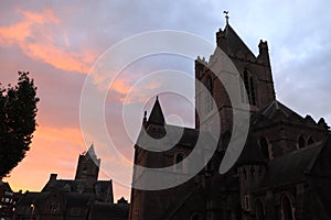 Late evening view of Christ Church Cathedral, Dublin - Religious tour - Ireland tourism