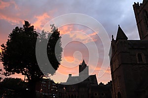 Late evening view of Christ Church Cathedral, Dublin - Religious tour - Ireland tourism