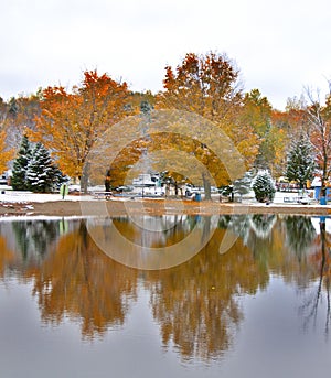 Late fall landscape  Bromont Quebec