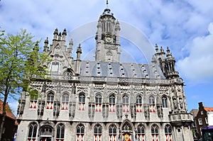 The late-gothic town hall of Middelburg, Netherlands