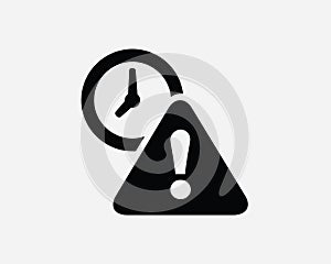 Late Icon. Deadline Time Timer Clock Reminder Alert Expiry Date Symbol. Caution Alarm Rush Risk Error Sign Vector Graphic Clipart