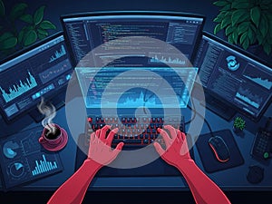 Late night coding session