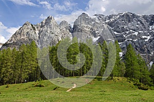 Late spring landscape in the Julian Alps, Triglav National Park, Slovenia, Europe