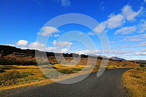 Late summer landscape in Thingvellir National Park, Iceland.