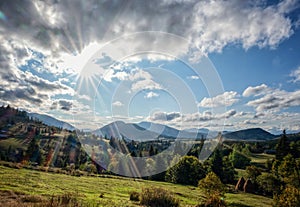 Late summer view  on Tihuta Pass, Bucovina, Romania