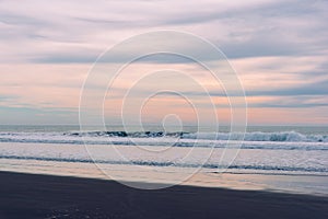 Late sunset on the beach in California