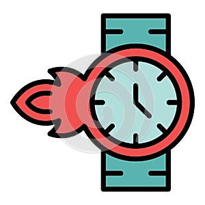 Late work icon vector flat