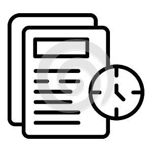 Late work papers icon, outline style